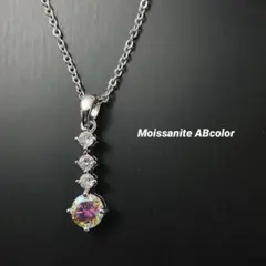 モアサナイト AB レインボー ハート ネックレス GRA - メルカリ