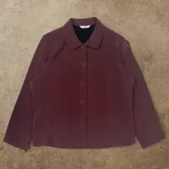 シャツジャケット 長袖シャツ アウター ボルドー カジュアル 秋 冬