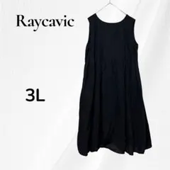 ◇Raycavic ノースリーブ ロングワンピース ブラック 3L 大きいサイズ