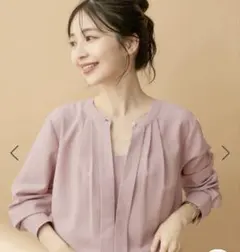 ly様　新品　VIS 【防シワ・洗える】フロントタック長袖ブラウス