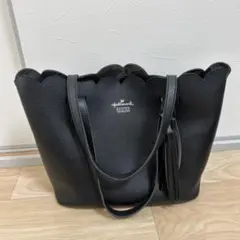 Hallmark ブラック フリルエッジ バッグ　春　トート　レディース