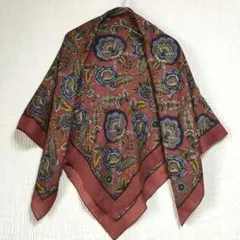 大判ストール 花柄 ブラウン 茶系