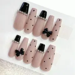 ネイルチップ 04259 量産型ネイル フレンチガーリー ちゅるん 量産 ピンク