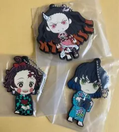 鬼滅の刃　きゅんキャラ　ラバーストラップ　猪之子　炭子　禰豆子　ラバーマスコット