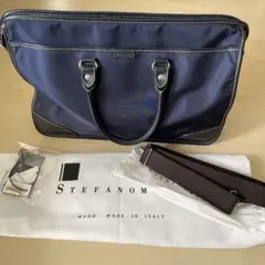美品　ステファノマーノ　ネイビー　ビジネスバックのサムネイル