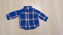 ベビー　baby GAP 長袖シャツ 6-12ヶ月 青チェック