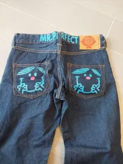 ミスターメンリトルミス デニム キャラクター刺繍デニムパンツ サイズ2
