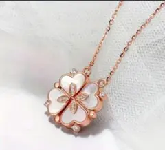 クローバーネックレス ピンクゴールド