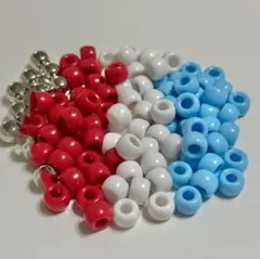 8mm/穴4mm 4色入り アクリルビーズ 100個 大穴