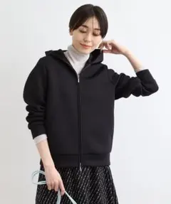 INDIVI【洗える／UVケア】ダンボールジャージパーカー