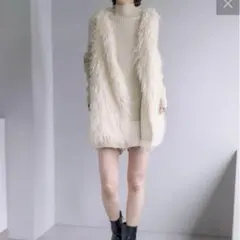 mystic フェイクファーロングベスト