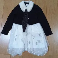 未使用に近い　3ピース　Disney 120サイズ ドレス 黒/白