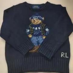 現行POLO RALPH LAUREN クマ刺繍セーター 4/4T　熊