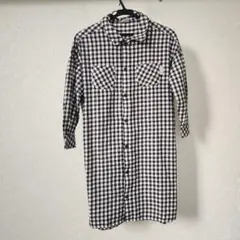 BREEZE シャツワンピース ブラック・ホワイトチェック サイズ130