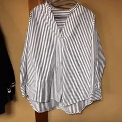 hareiro 紺色ストライプ 長袖シャツ XL しまむら