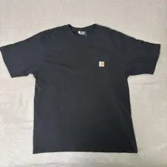 Carhartt ブラック Tシャツ L ロゴ　胸ポケット　K87-M