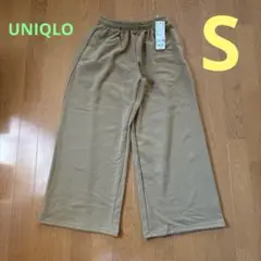 ユニクロ　スウェットワイドパンツ　丈短め　カーキ　未使用タグ付き
