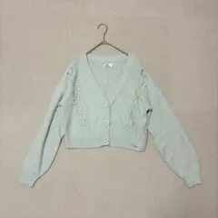 Hollister カーディガン 長袖 ライトグリーン M
