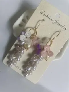 藤の花ピアス　イヤリング