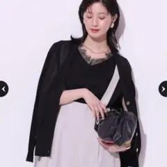 Arpege story Vネックレースニットアンサンブル　ニットのみのサムネイル