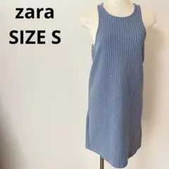 zara ザラ ミニワンピース 水色 背中あき リゾート S