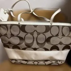 COACH トートバッグ M0668-10124 ベージュ/ホワイト