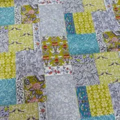 1m シーチング生地 アール・ヌーヴォー パッチワーク風 イエロー系