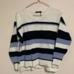 INGNI イング マルチボーダー ニット サックス ブルー系