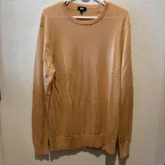 ユニクロ UNIQLO エクストラファインメリノクルーネックセーター オレンジ