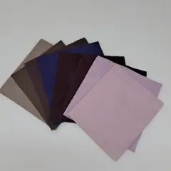 No.62 羊革パープル系皮革3枚とスエード5枚混合はぎれセット 8色