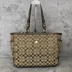 COACH ジャガード スエード シグネチャー トートバッグ 10146 - メルカリ