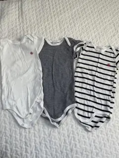 プチバトー　ボディスーツ 3点セット 18m
