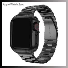 Apple Watch バンド ケース ステンレス ブラック 42/44/45㎜