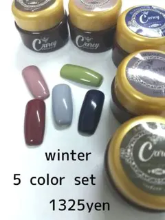◆カラー変更可◆冬トレンドカラー ジェルネイル 5色セットA カラージェル