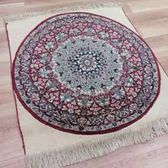 ペルシャ円形ラグ ウール100% 直径約60cm ほぼ未使用 定価4万円 ペルシャ円形ラグ ウール100% 直径約60cm ほぼ未使用 定価4万円 - メルカリ