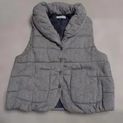 ♥しまむら【Ｍ】中綿入りキルティングベスト ❄グレー系