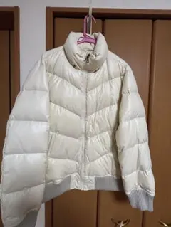 アイボリー ダウンジャケット キルティング