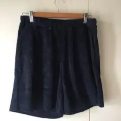 新品ジェラートピケオム　パイル生地ショートパンツMネイビーのサムネイル