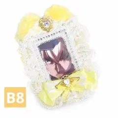 硬質ケースデコ レースデコ 猫耳 トレカケース 黄 B8