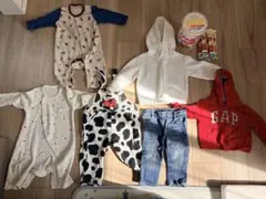 【くろちゃん様専用】ベビー服セット 動物柄 フード付き