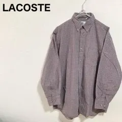 90s ラコステ BDシャツ 長袖シャツ サイズ4 文字ワニ チェックシャツ