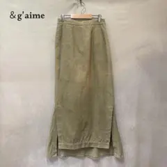 ＆g'aime コーデュロイ ロング タイトスカート ベージュのサムネイル