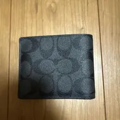 COACH 二つ折り財布 シグネチャー ネイビー