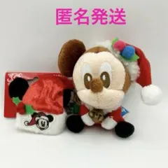 新品タグ付き　ミッキーマウス　ぬいぐるみマスコット　クリスマス帽子　キーホルダー