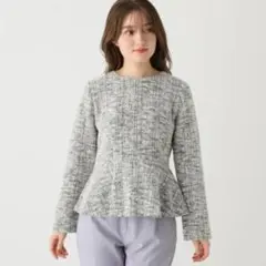 値下げ！index チェックツイード ペプラムトップス