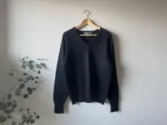 ウール100% POLO RALPH LAUREN Vネックニット M ブラック