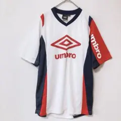 umbro⭕️半袖シャツ　Ｖネック　トリコロール　トレーニング　トップス　Mサイズのサムネイル
