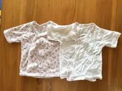 ベビー短肌着 2点セット ピンク系 花柄