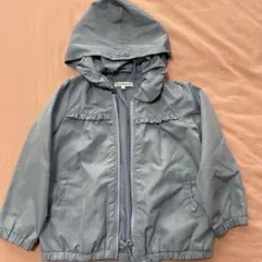 水色 フリル付きナイロンジャケット身長110cm