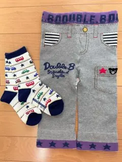 ミキハウスズボン＆新品靴下2点セット